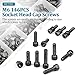 NINDEJIN M6 Hex Socket Head Cap Screws/Bolts Nuts Washers Assortment Kit, M6 x 8/10/12/14/ 16/18/20/25/30 mm Metric Screws, 12.9 Carbon Steel Black Oxide Screws, Fully Threaded, Allen Hex Drive