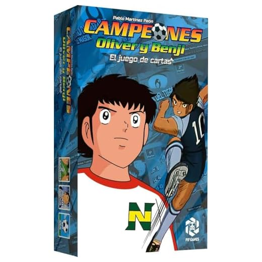 Juego de Cartas Campeones Oliver y Benji | Duelo New Team vs Toho | Juego de Fútbol para Niños +10 Años y Fans Retro | Regalo Ideal con Dados, Cartas Especiales y Marcador de Partidos