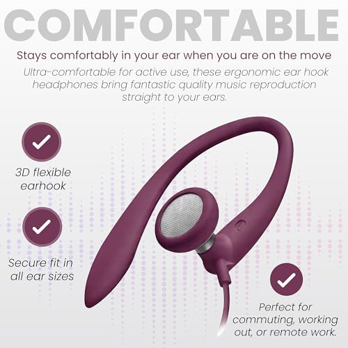 Image of Philips SHS3200PK Flexible Earhook Headphones, Pink