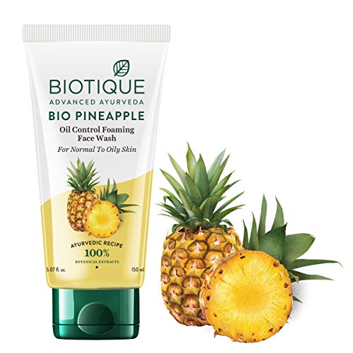 Image of Biotique Bio Papaya Visibly Flawless Skin Face Wash For All Skin Types, 150ml & Bio Pineapple Oil Control Foaming Face Wash, 150ml