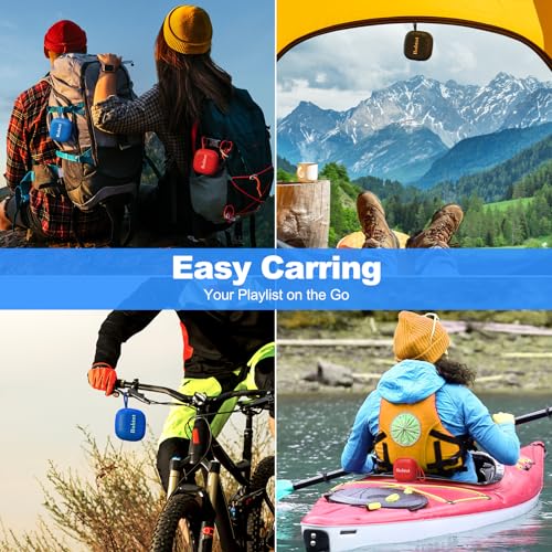 Bobtot Portable Speaker Wireless Bluetooth Speakers - Waterproof Speakers with 16 Hours of Playtime, Loud Stereo Sound, Built-in Mic, TWS, Mini Outdoor Speaker with Carry Lanyard, Blue - Thumbnail 7