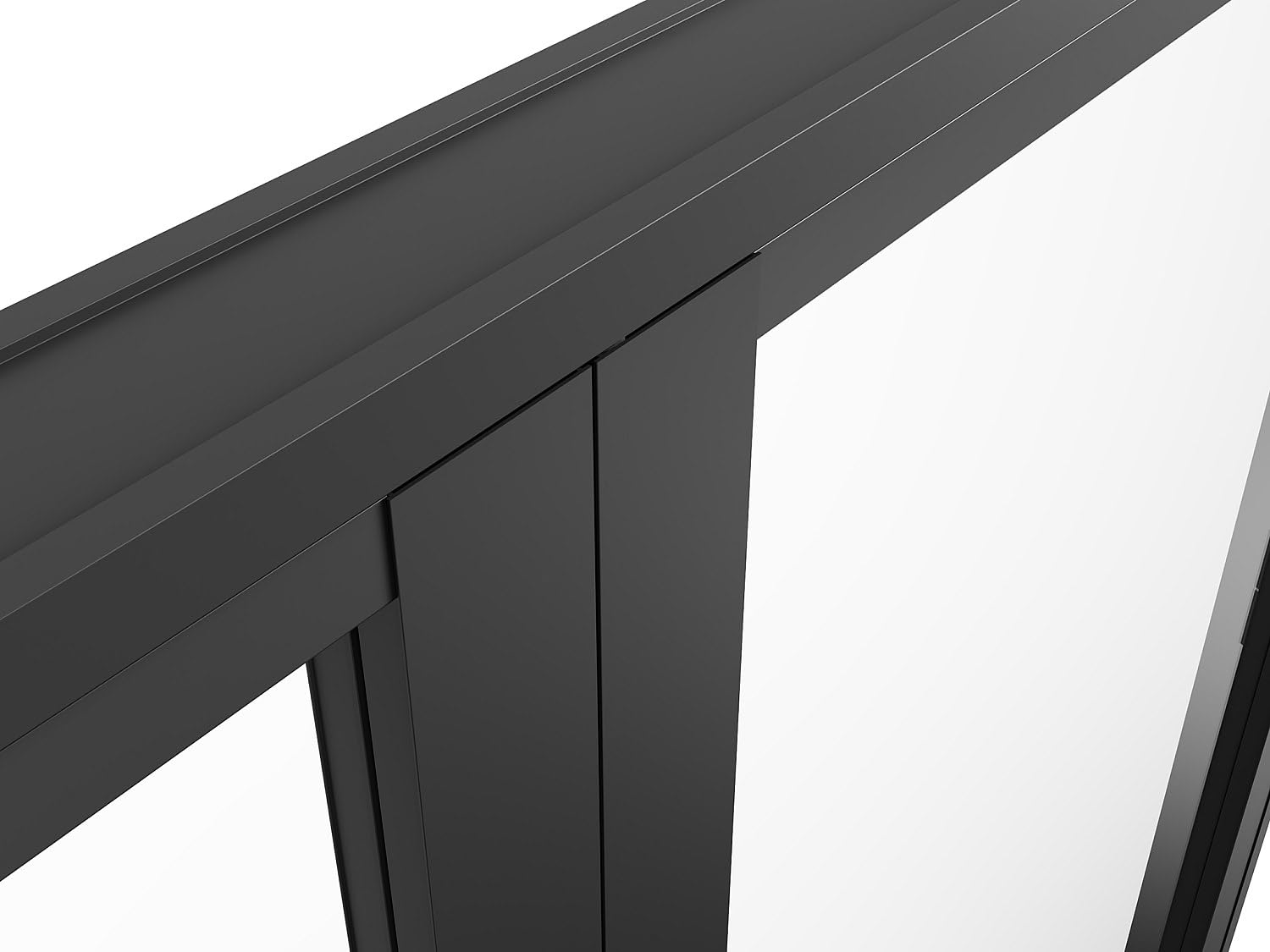 Vente-unique-Blocco porta reversibile a due battenti 2 x H204 x L93 cm in Alluminio e Vetro temperato Nero - LOXTON