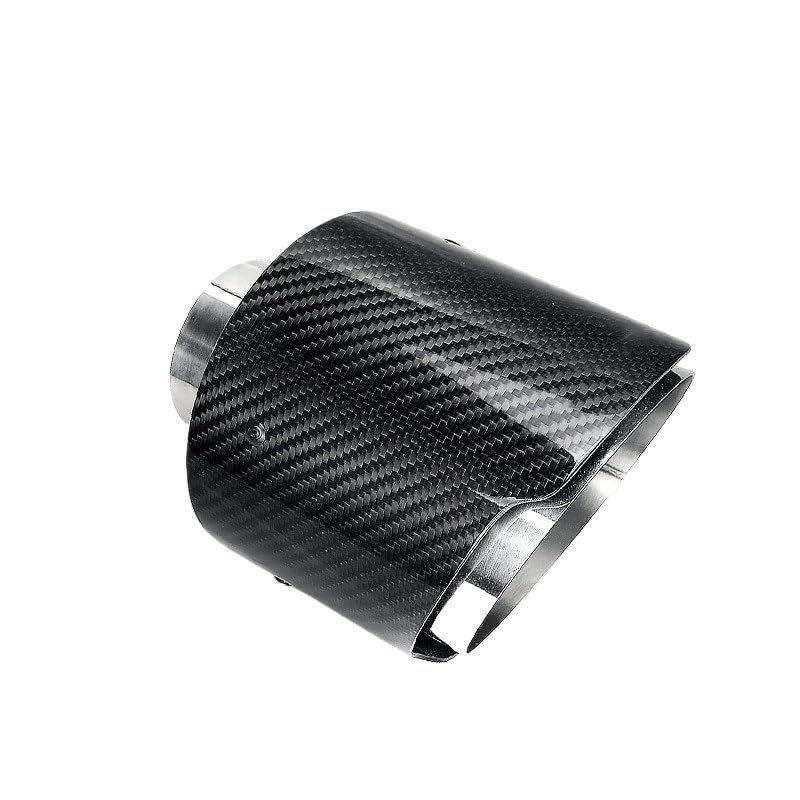 Embout d'échappement en carbone brillant et acier argenté pour sublimer votre ligne 60-127mm