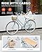 Viribus 700C Womens Hybrid Bike, Lightweight 7 Speed Bicycle for Women with Basket & Rack, 28 inch Retro Step Through Hybrid Bicycle for City Commuter Female Ladies, Light Green