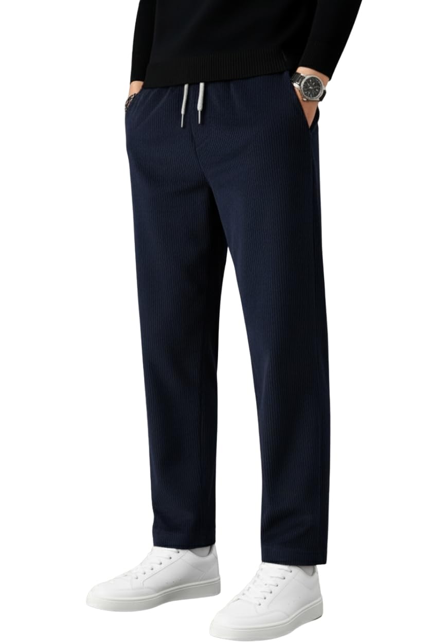 inkkr Men's Comfortable Corduroy Pants | Relaxed Fit Stretch Casual Trousers-picture-20
