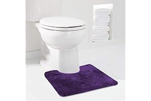 Walensee Luxurious Dark Purple U-Shaped Toilet Rug - Soft, Water-Absorbent Microfiber for...