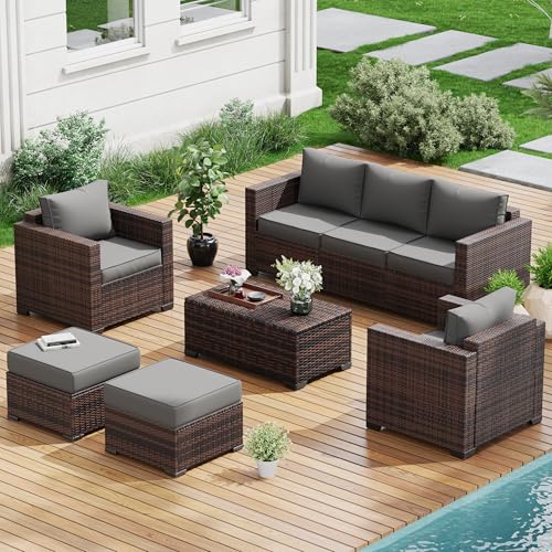 Amopatiopatiofurnituresetoutdoorpatiofurniturewickerrattansofaoutdoorsectionalwithottomanspatiosetforbackyardporchbalconyfurnituregrey Urban Country Home Decor Amopatio patio furniture set outdoor patio furniture wicker rattan sofa outdoor sectional with ottomans patio set for backyard porch balcony furniture grey urban country home decor