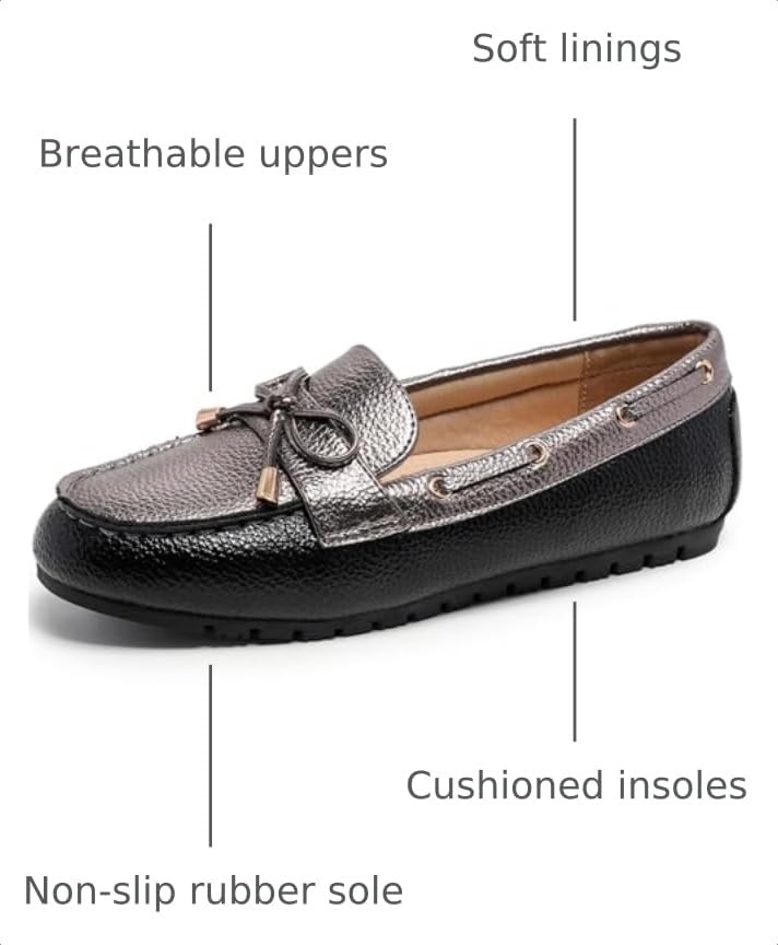 Image of Loafers for Women Comfortable Slip On Flats with Memory Foam Insole for Daily Wearing