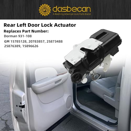 Image of Dasbecan Rear Left Door Lock Actuator Motor Compatible with Chevy Silverado Tahoe Suburban 1500 GMC Sierra Yukon XL Cadillac Escalade 2007-2009 Replaces 931-108 Rear Driver Side