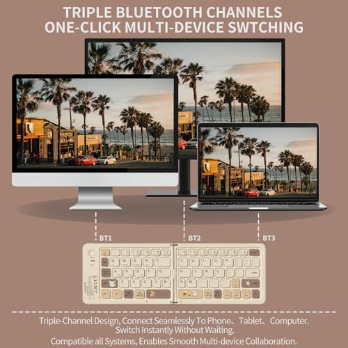 Teclado compacto plegable Bluetooth portátil Z1 inalámbrico para iPad y iPhone 4