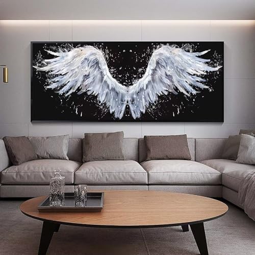Broderie Diamant Plumes pour créer un grand tableau décoratif de salon
