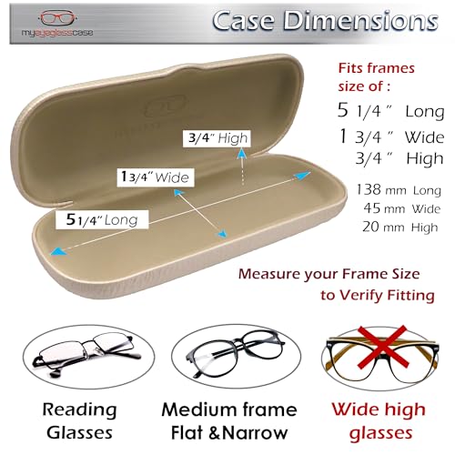 Image of Hard Small Glasses Case in Peal Distressed - thin eyeglass case readers hard shell | Slim glasses holder w /Microfiber Pouch & Cloth (S5 Pearl)
