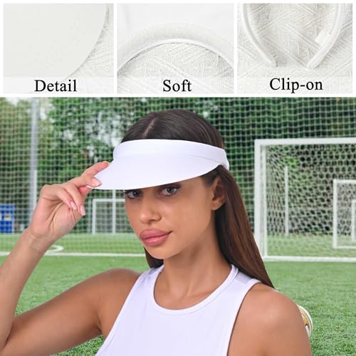 Image of 3 Pack Sports Sun Visor Hat Women Men Adjustable Clip On Visors Outdoor Golf Beach Cap