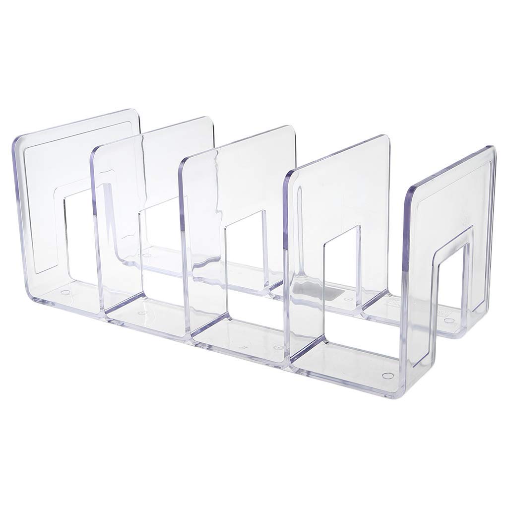Acryl-Buchenden, transparente mehrschichtige Buchstütze, rutschfeste, robuste Buchstopper Buchteiler Buchhalter für Regale
