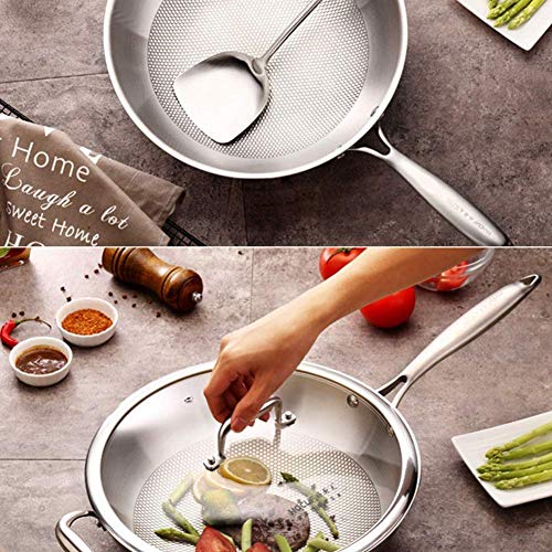 Wok en acier inoxydable 34cm à usages multiples : une structure noble pour des cuissons parfaites - 3