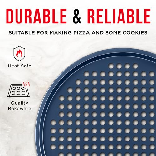 image for BAKKENMASTER Bakken Pizza Baking Pan - Round Perforated Carbon Steel P