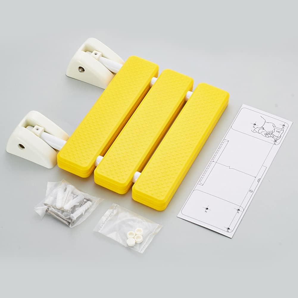 EKDJKK Bathroom Drop-Leaf Stool, Wall Mount Folding Bathroom Bench Anti -Slip Chair Bench Folding Seat for Bath Toilet Hotel(Yellow) : Health & Household