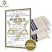 HOLY VOICE Tallit Prayer shawl for women and men – Traditional Kosher Jewish tallit from Israel – Made of Premium Wool (Blue Stripes/Silver, 43