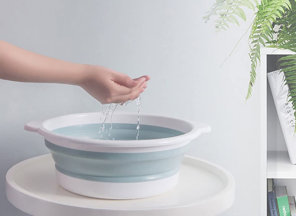 CXJJ Lavabo Pieghevole Plastica Pieghevole lavabo lavabo Pieghevole Rotondo dishpan Lava lavabo lavabo Risparmio Spazio Rosa 33 * 12 cm