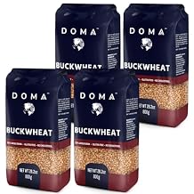 DOMA Hulled Toasted Buckwheat Groats Kasha, Stock-Up Pack, Non-GMO, Gluten-Free, 7lb 4x1.76lb, about 71 servings, Premium Whole Grain for Porridge, Side Dishes, Flour Milling, 5g Protein per Serving