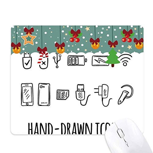 Motif de Noël tapis de souris de bureau en caoutchouc pour une glisse fluide