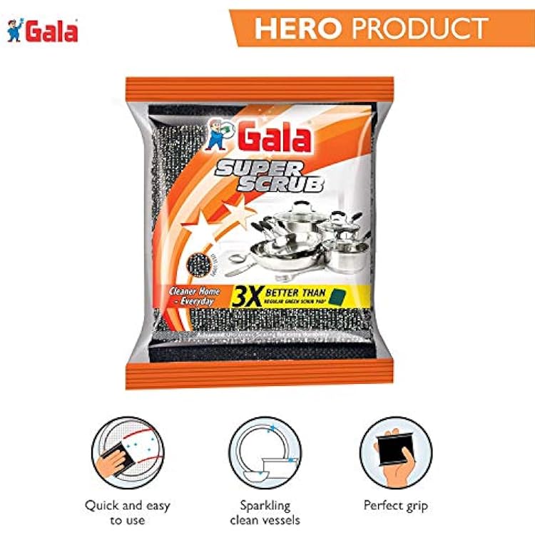 Gala Super Scrub Set (Black, Pack of 24)