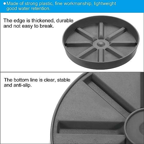 PATIKIL Plant Pot Saucers 10.5 Inch, 6 Pack Plastic Round Plant Pot Thicker Flower Drip Tray for Indoor Outdoor Gray - Image 4