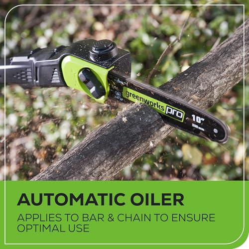 Greenworks 80V 10" Cordless Polesaw (Great For Pruning and Trimming Branches / 75+ Compatible Tools), 2.0Ah Battery and Charger Included