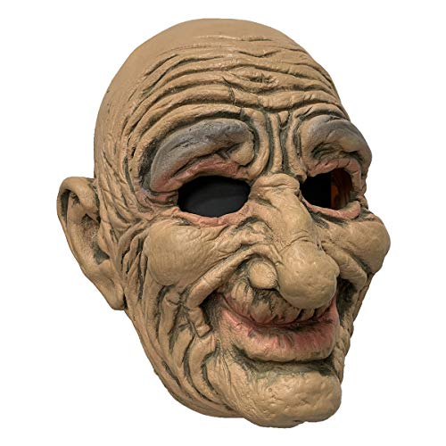 Zhongcai OMASK Old Man Mask Realistic Halloween Latex Grandparents Wrinkle Face Fancy Dress Masks (Female) Yellow thumb #1