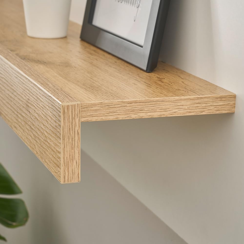 Lomadox Büromöbel Set weiß mit Eiche 4-teilig modern, 1 Schreibtisch, 1 Wandboard, 1 Regal, 1 Stauraumschrank