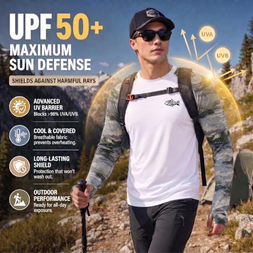 Riverruns Men's Camo Raglan Sleeve Graphic Shirt, UPF50+ Outdoor Top - image 4