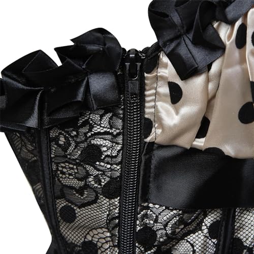 Image of Women's Lace up Gothic Jacquard Shoulder Straps Tank Overbust Shaper Corset Bustiers Top