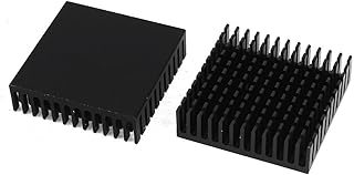 Geuxe 2 x Black Aluminum Radiator Heat Sink Heat Sink 40 x 40 mm x 11 mm