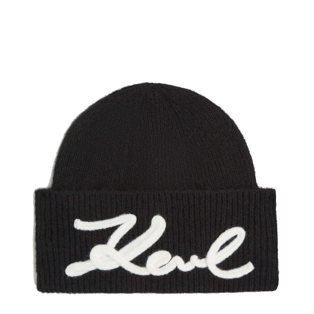 KARL LAGERFELD Gorro Lana con Logo K/Signature Color Negro