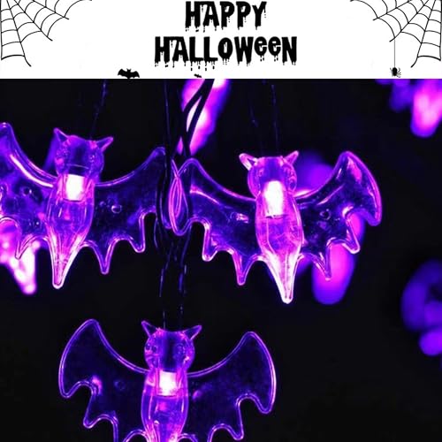 2PCS Halloween Bat Led Lights 10ft 20 Led String Lights Battery Powered - image 6