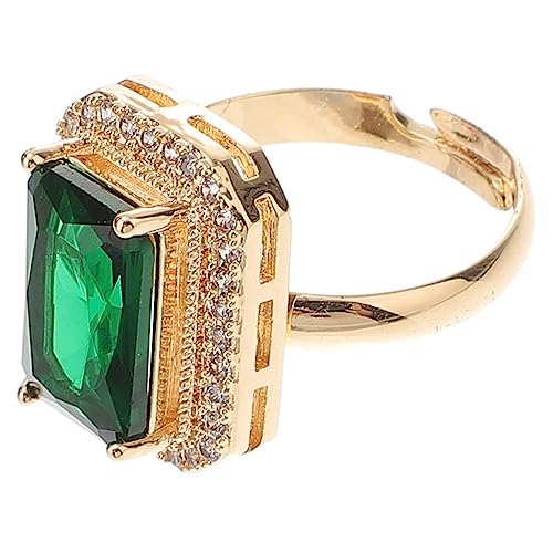 LIFKOME Zircon Ring Emerald Green Women's Engagement Wedding Jewelry Classic Stylish Ring for Occasion