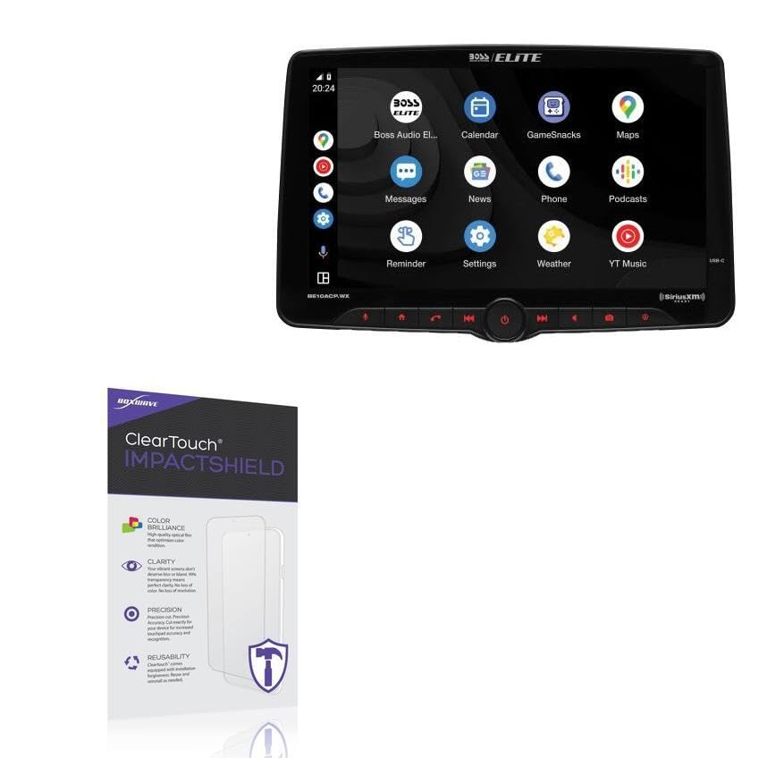 BoxWave Screen Protector Compatible With BOSS Audio Elite BE12ACP.WXC - ClearTouch ImpactShield (2-Pack), Impenetrable Screen Protector Flexible Film