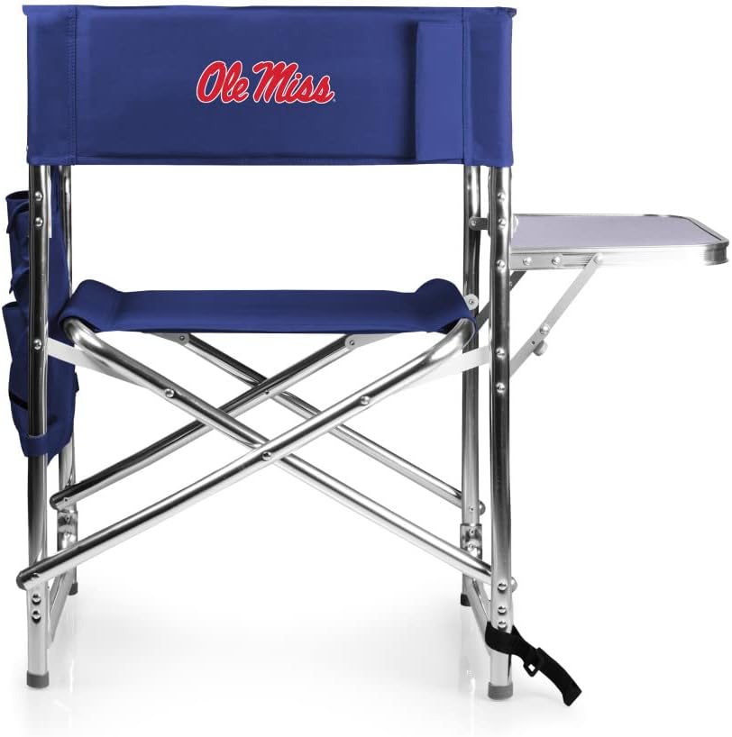 PICNIC TIME NCAA Michigan Wolverines Sports Chair with Side Table - Beach Chair - Camp Chair for Adults