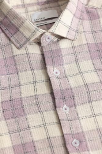 Image of SNITCH Lavender Checks 100%-Cotton Shirt