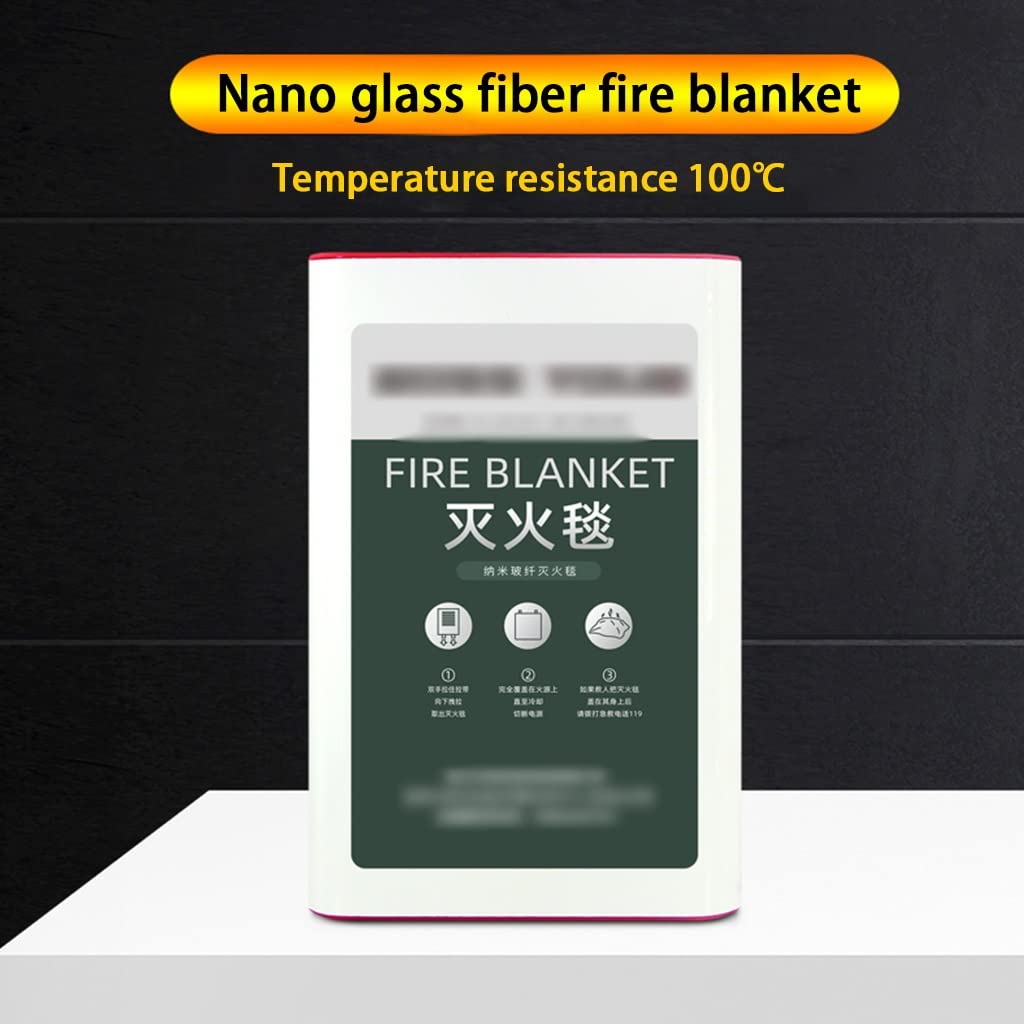 Feuerlöschdecke Neue Wiederverwendbare Feuerfeste Decke, Nano-Glasfaser-Notfalldecken, Hochtemperaturbeständige Survival-Decke, Für Einkaufszentrum Garage (Color : Weiß, Size : 39 * 39inches)
