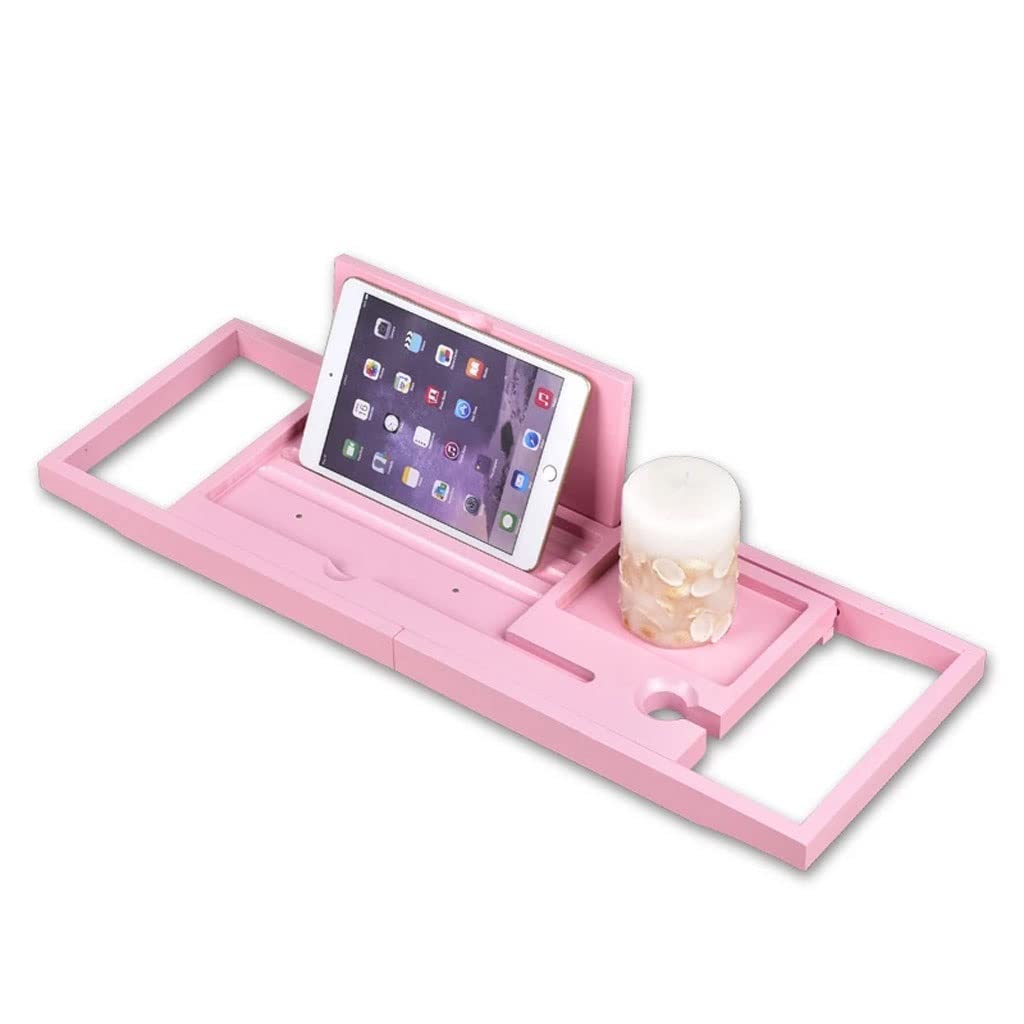 MYUYEE Extendable Bathtub Tray Spa Bathroom Tray Board Bathtub Tablet Organizer Home Storage (A-As Shown)