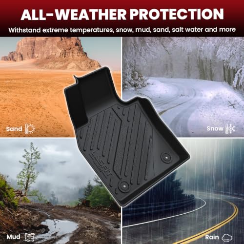 Image of LASFIT Floor Mats for Mazda 3 2019-2026 (Fits Hatchback & Sedan) | 100% TPE All Weather Custom Fit Floor Liner 1st and 2nd Row Car Mats Automotive Accessories, Black