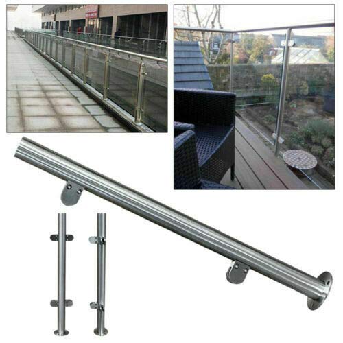 Buy Glass Balustrade Stainless Steel Entrance Railing 90cm Handrail