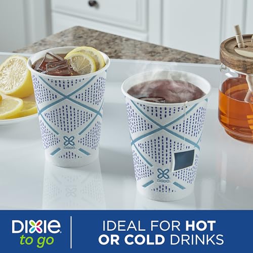 Dixie To Go Paper Coffee Cups With Lids, 12 oz, 66 ct, Disposable Insulated Paper Cups for On-The-Go Hot or Cold Beverages by Dixie - Image 7