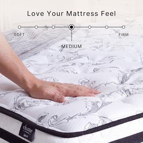 Image of Signature Design by Ashley Twin Size Chime 8 Inch Medium Firm Innerspring Mattress with Pressure Relief Quilt Foam, Fiberglass-Free, Mattress In A Box