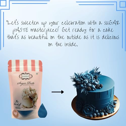 Image of Confect Sugar Paste | Edible Sugar Paste | Fondant for Cake Decoration | Chef's Choice for Cake Decorating (250g (Pack of 1), Royal Blue)