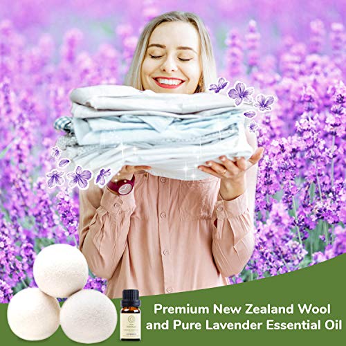 Dryer Woolies - Wool Dryer Balls (3 Pack) Reusable Organic Fabric Softener and Dryer Sheets Alternative Laundry Balls, Reduce Clothing Wrinkles and Drying Time