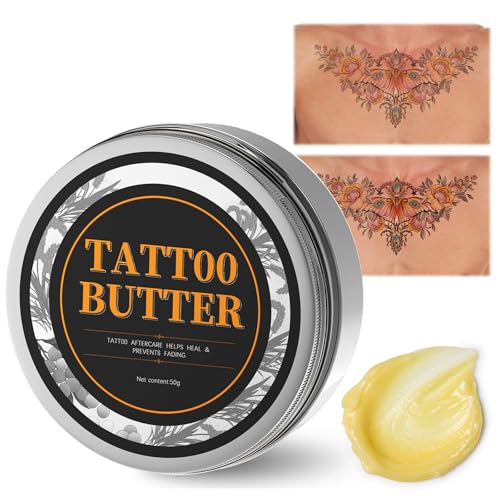 50g Tattoo Burro Professionale,Trattamento After Care per Tatuaggi, crema post