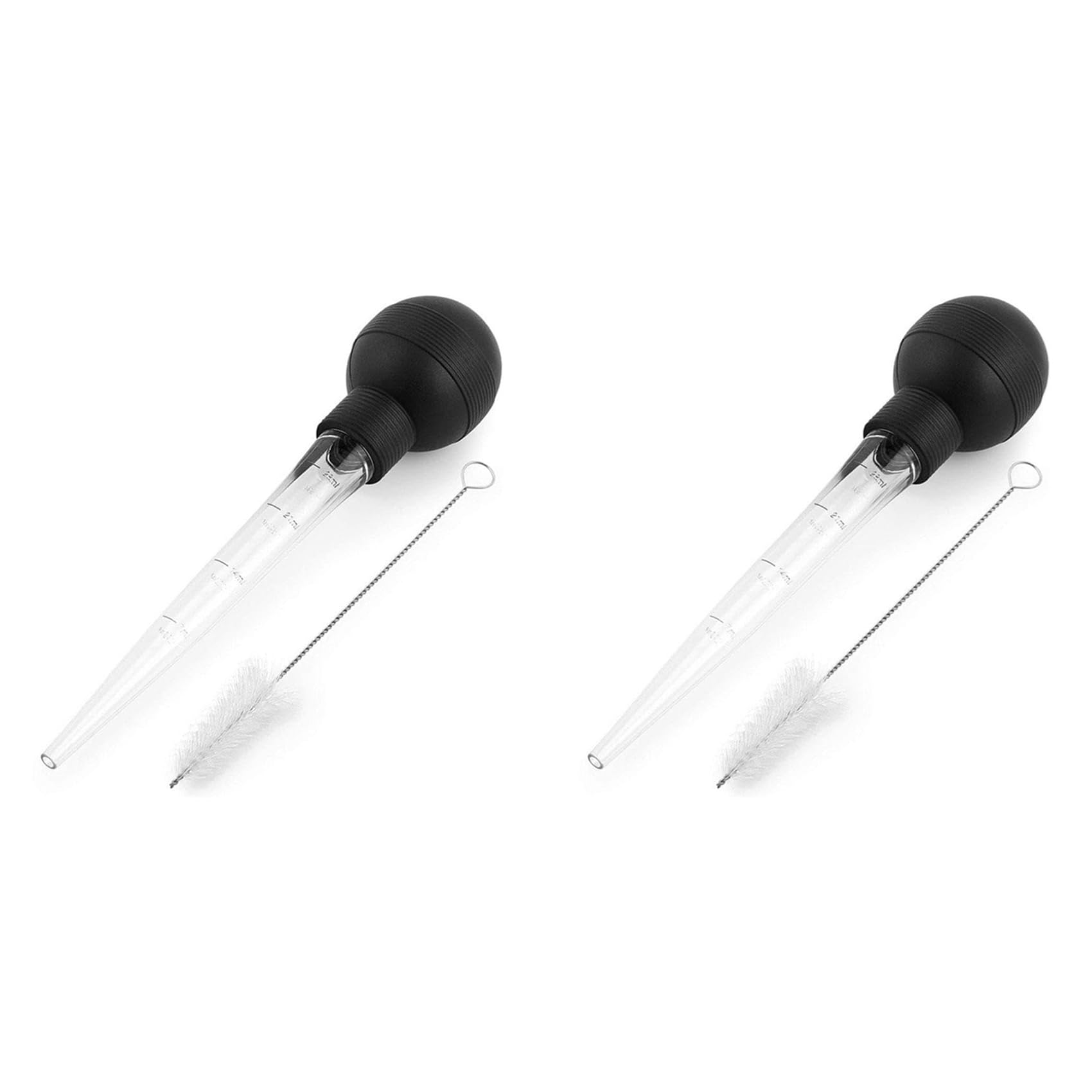 Hndhbfgrt 2X Turkey Baster Silicone Suction Bulb with Cleaning Brush for Flavor Meat Poultry Beef Baking Injecting Marinade
