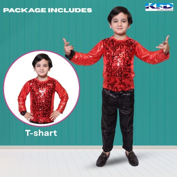 Image of Kaku Fancy Dresses Lycra T-Shirt For Kids, Dance Costume For Boy & Girls
